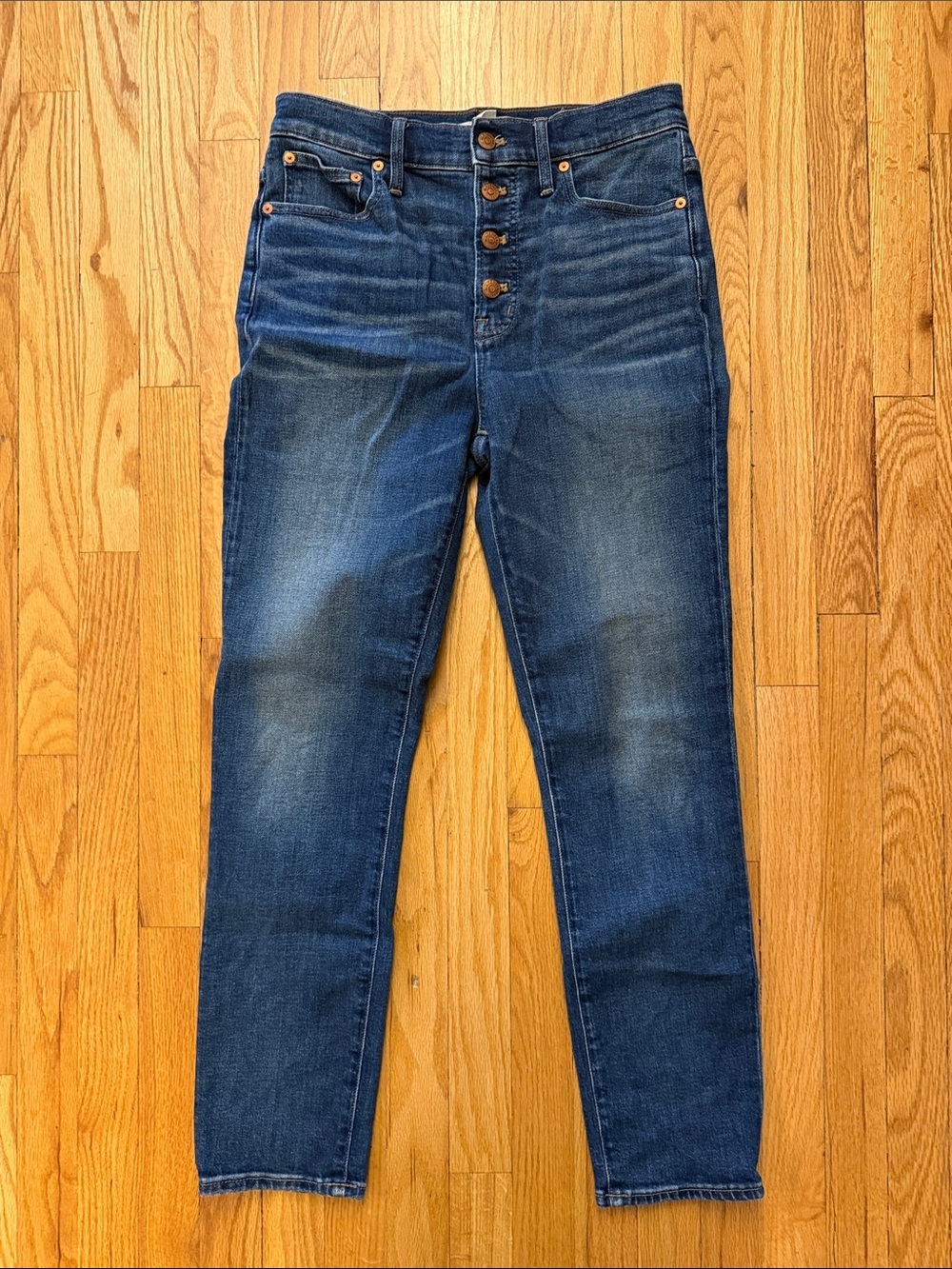 Madewell sz 27T Perfect Vintage Crop High-Rise Blue Jeans with Button Fly